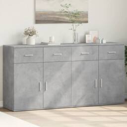 Berkfield Home Sideboards 2 pcs Concrete Grey 79x38x80 cm Engineered Wood - Size: 79 x 38 x 80 cm - thumbnail 2