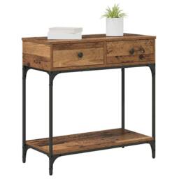 Berkfield Home Table Console Table Old Wood 75x34.5x75 cm Engineered Wood in Brown - thumbnail 1