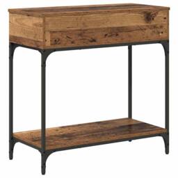 Berkfield Home Table Console Table Old Wood 75x34.5x75 cm Engineered Wood in Brown - thumbnail 8