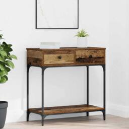 Berkfield Home Table Console Table Old Wood 75x34.5x75 cm Engineered Wood in Brown - thumbnail 2