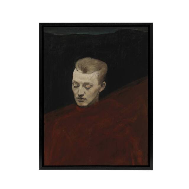 "Artery8 Magnus Enckell Portrait of Bruno Aspelin Framed Canvas Wall Art Print in Red - Size: W12"" x H16""" - image 1