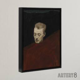 "Artery8 Magnus Enckell Portrait of Bruno Aspelin Framed Canvas Wall Art Print in Red - Size: W12"" x H16""" - thumbnail 2