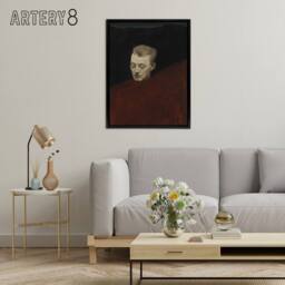 "Artery8 Magnus Enckell Portrait of Bruno Aspelin Framed Canvas Wall Art Print in Red - Size: W12"" x H16""" - thumbnail 3