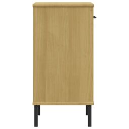 Berkfield Home Console Cabinet with Metal Legs Brown Solid Wood Pine OSLO - thumbnail 6
