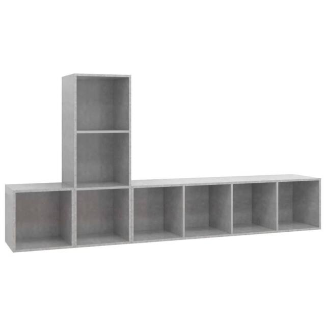 Berkfield Home 3 Piece TV Cabinet Set Concrete Grey Engineered Wood - image 1