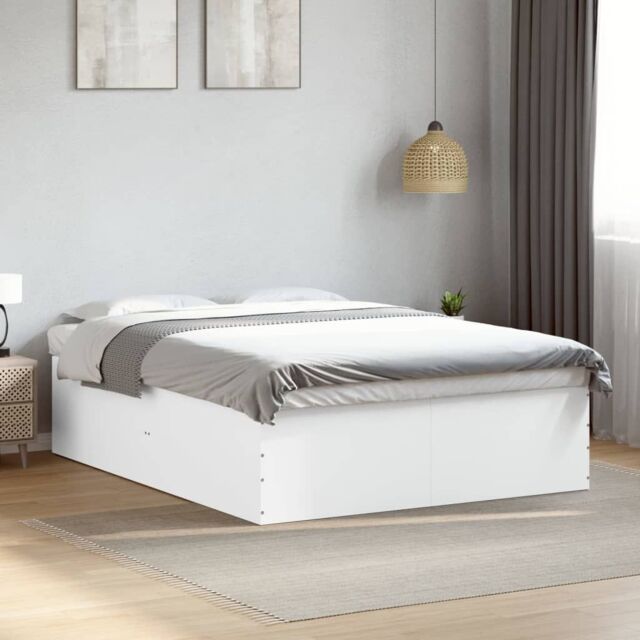 Berkfield Home Bed Frame without Mattress White 150x200 cm King Size - image 1