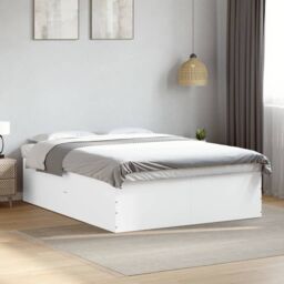 Berkfield Home Bed Frame without Mattress White 150x200 cm King Size - thumbnail 1