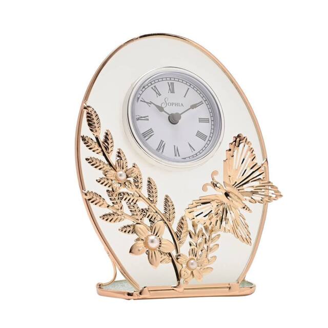 Sophia Classic Gold Butterfly Mantel Clock - image 1