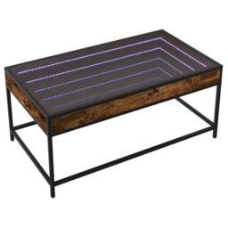 Berkfield Home Coffee Table with Infinity LED Smoked Oak 90x50x41 cm in Brown - Size: 90 x 50 x 41 cm - thumbnail 3