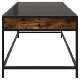 Berkfield Home Coffee Table with Infinity LED Smoked Oak 90x50x41 cm in Brown - Size: 90 x 50 x 41 cm - thumbnail 7