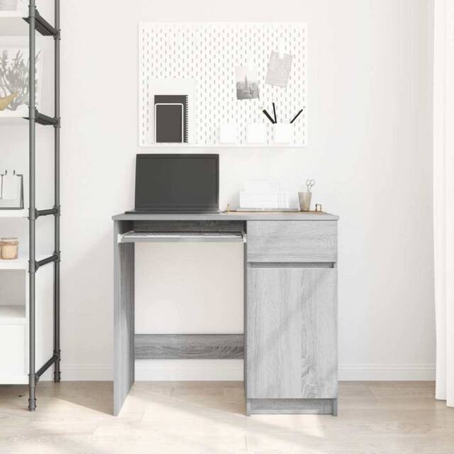 Berkfield Home Durable Desk Grey Sonoma 86x49x76 cm Engineered Wood - Size: 86 x 49 x 76 cm - image 1