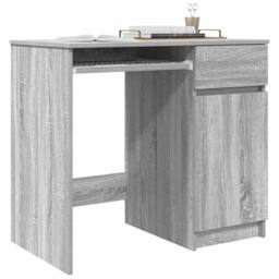 Berkfield Home Durable Desk Grey Sonoma 86x49x76 cm Engineered Wood - Size: 86 x 49 x 76 cm - thumbnail 4