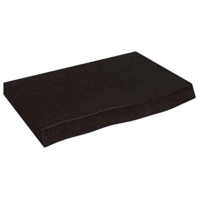Berkfield Home Table Top Dark Grey 60x40x(2-6) cm Treated Solid Wood Oak in Dark Brown - image 1