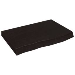 Berkfield Home Table Top Dark Grey 60x40x(2-6) cm Treated Solid Wood Oak in Dark Brown