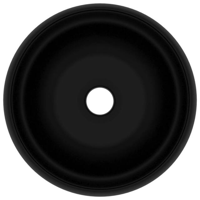 Berkfield Home Luxury Wash Basin Round Matt Black 40x15 cm Ceramic - image 1