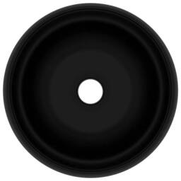 Berkfield Home Luxury Wash Basin Round Matt Black 40x15 cm Ceramic - thumbnail 1