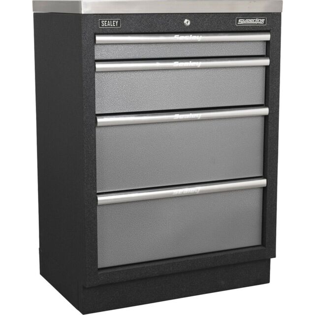 Loops 680mm Modular 4 Drawer Floor Cabinet - Ball Bearing Slides - Locking - 2 Keys - image 1