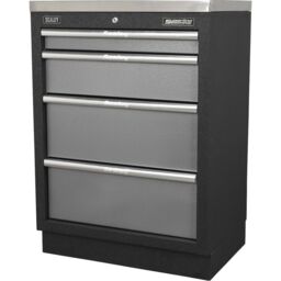 Loops 680mm Modular 4 Drawer Floor Cabinet - Ball Bearing Slides - Locking - 2 Keys - thumbnail 5