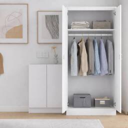 Harmin LUXURY White 3 Piece Bedroom Furniture Set - Wardrobe, Chest & Bedside - thumbnail 2