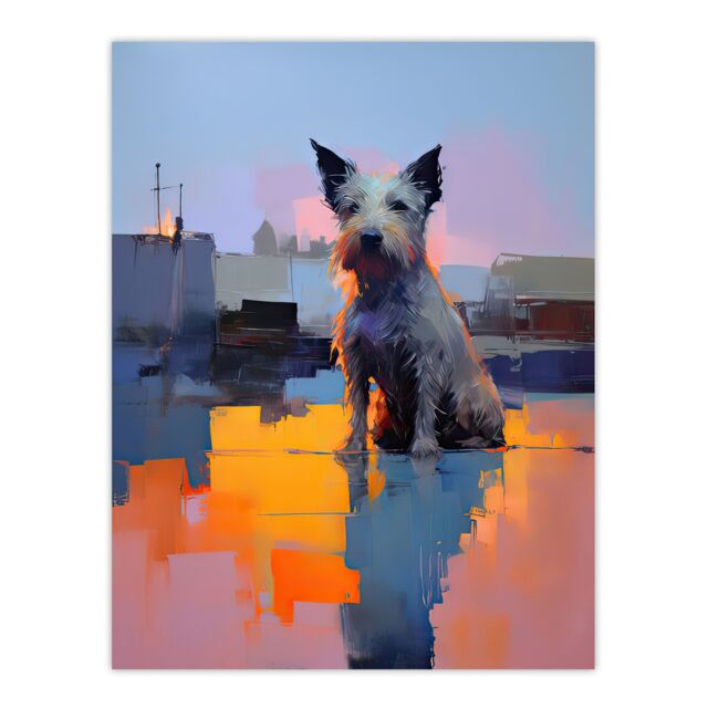 "Artery8 Wall Art Print Waiting for His Master Terrier Dog Portrait Poster Picture - Size: W18"" x H24""" - image 1
