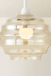 ValueLights Patty Champagne Bubble Glass Easy Fit Ceiling Pendant Lamp Shade in Light Sand - thumbnail 3