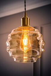 ValueLights Patty Champagne Bubble Glass Easy Fit Ceiling Pendant Lamp Shade in Light Sand - thumbnail 2
