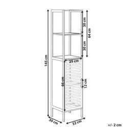 Wyld and Coco White Bamboo Bathroom Shelving Unit Door Modern Free Standing - thumbnail 3