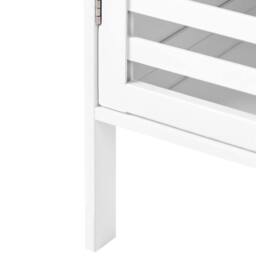 Wyld and Coco White Bamboo Bathroom Shelving Unit Door Modern Free Standing - thumbnail 7