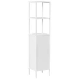 Wyld and Coco White Bamboo Bathroom Shelving Unit Door Modern Free Standing - thumbnail 6