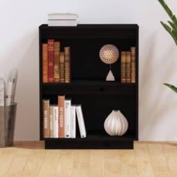 Berkfield Home Beautiful Console Cabinet Black 60x34x75 cm Solid Wood Pine - Size: 60 x 34 x 75 cm