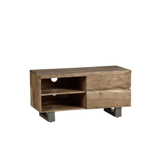 IH Design Wollaston Natural Essential Live Edge Small TV Unit in Brown - image 1