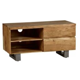 IH Design Wollaston Natural Essential Live Edge Small TV Unit in Brown - thumbnail 5