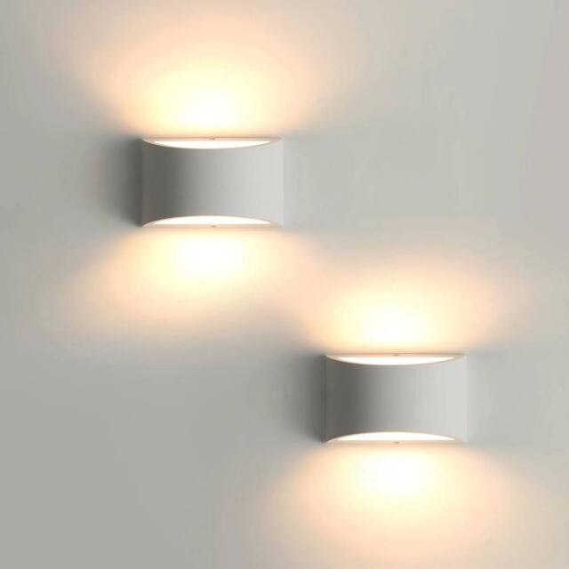 EONLION 2X Indoor LED Wall Light Warm White Modern Plaster Wall Lamp Hallway - image 1