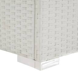 Berkfield Home Sun Lounger with Black Cushion Poly Rattan White - thumbnail 5