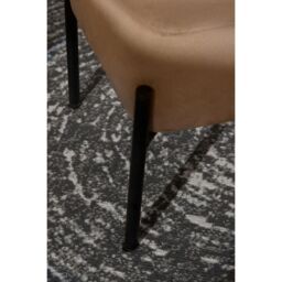 THE RUGS Gloria Round Rug - Cavallo Abstract Short Pile Polypropylene 9 mm in Dark Grey - Size: 120 cm diameter - thumbnail 5