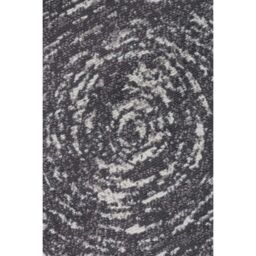 THE RUGS Gloria Round Rug - Cavallo Abstract Short Pile Polypropylene 9 mm in Dark Grey - Size: 120 cm diameter - thumbnail 2