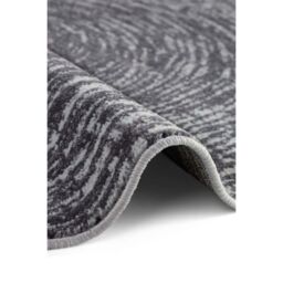 THE RUGS Gloria Round Rug - Cavallo Abstract Short Pile Polypropylene 9 mm in Dark Grey - Size: 120 cm diameter - thumbnail 3