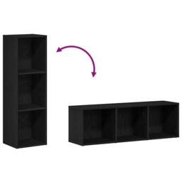 Berkfield Home Bookcase Black Oak 36x30x114 cm Engineered Wood - Size: 36 x 30 x 114 cm - thumbnail 8