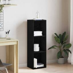 Berkfield Home Bookcase Black Oak 36x30x114 cm Engineered Wood - Size: 36 x 30 x 114 cm - thumbnail 2