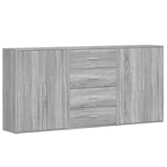 Berkfield Home Sideboards 3 pcs Grey Sonoma 60x31x84 cm Engineered Wood - Size: 60 x 31 x 84 cm - image 1