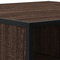 Berkfield Home Coffee Table Brown Oak 80x80x30 cm Engineered Wood & Metal - Size: 80 x 80 x 30 cm - thumbnail 8