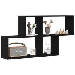 Berkfield Home Modern Black Oak Wall Cabinet 76x15x53 cm Made from Engineered Wood - Size: 76 x 15 x 53 cm - thumbnail 1