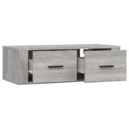 Berkfield Home Hanging TV Cabinet Grey Sonoma 80x36x25 cm Engineered Wood - Size: 80 x 36 x 25 cm - thumbnail 6