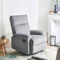 Wyld and Coco Grey Polyester Armchair Adjustable Footrest Modern Contemporary - thumbnail 1