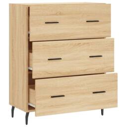 Berkfield Home Sideboard Sonoma Oak 69.5x34x90 cm Engineered Wood in Light Tan - thumbnail 6