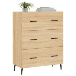 Berkfield Home Sideboard Sonoma Oak 69.5x34x90 cm Engineered Wood in Light Tan - thumbnail 3