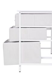 H&O Direct White Computer Desk with Fabric Drawers - thumbnail 7