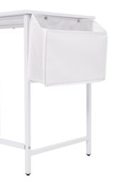 H&O Direct White Computer Desk with Fabric Drawers - thumbnail 6