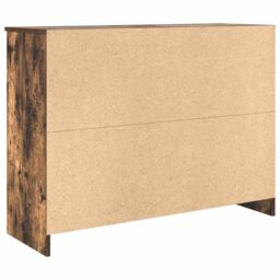 Berkfield Home Sideboard with Drawer Smoked Oak 101x35x76 cm Engineered Wood in Brown - Size: 101 x 35 x 76 cm - thumbnail 8