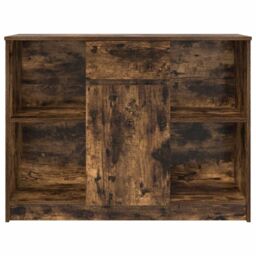 Berkfield Home Sideboard with Drawer Smoked Oak 101x35x76 cm Engineered Wood in Brown - Size: 101 x 35 x 76 cm - thumbnail 6